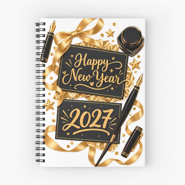 Item preview, Happy New Year 2027 – Black & Gold Celebration designed and sold by HoMya.
