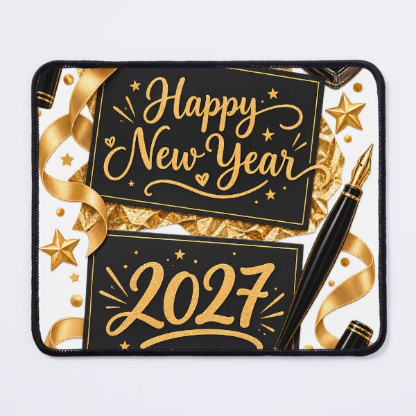 Item preview, Happy New Year 2027 – Black & Gold Celebration designed and sold by HoMya.