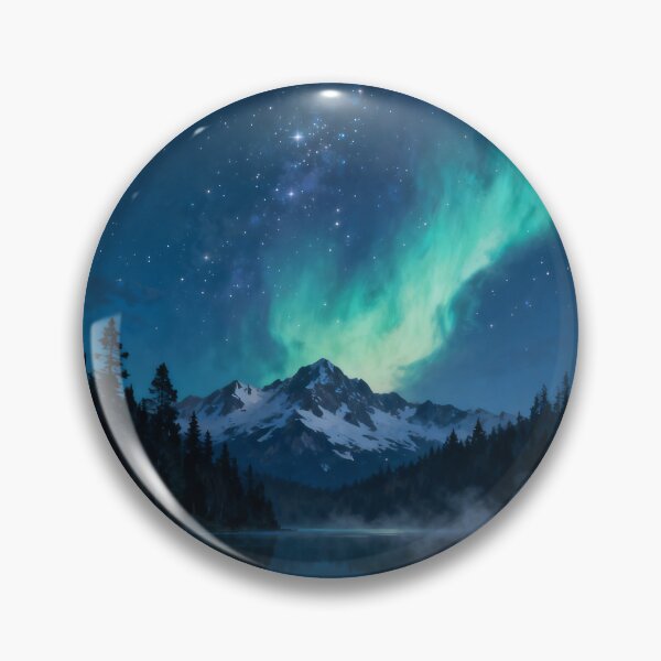 Item preview, Aurora Borealis Lake Night Landscape with Mountains designed and sold by stylishdzign.