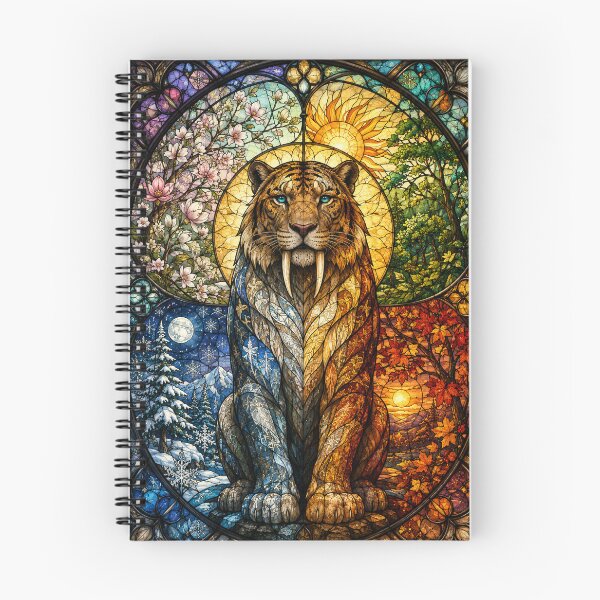 Item preview, The Four Seasons Saber-Toothed Tiger – Stained Glass Guardian designed and sold by Pixel Otaku Gallery.