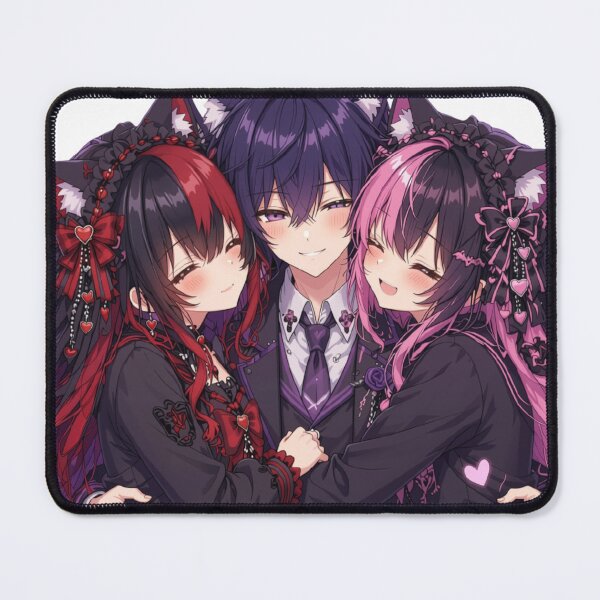Item preview, Gothic Neko Trio – Dark Anime Cat Girls & Boy designed and sold by Revyra Design .