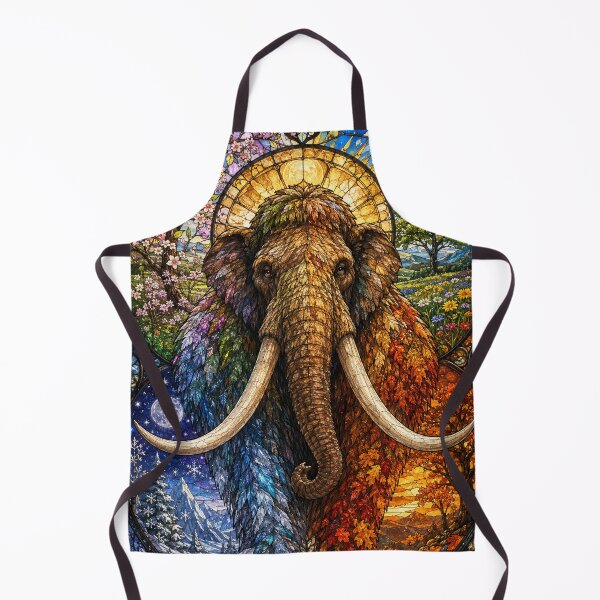 Item preview, The Mammoth of the Four Seasons – Ancestral Giant in Stained Glass designed and sold by Pixel Sakura Gallery.