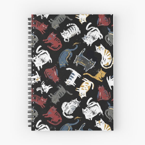 Item preview, Cute Funny Cats Seamless Pattern Black Background designed and sold by SayMaria.