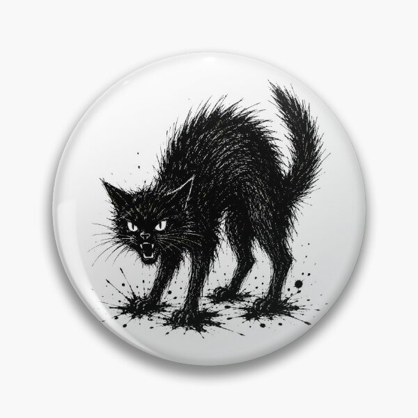 Item preview, Hissing Gothic Black Cat Grungy Spooky Occult designed and sold by chattsuede.