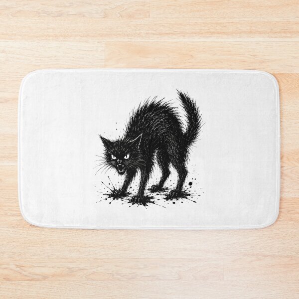 Item preview, Hissing Gothic Black Cat Grungy Spooky Occult designed and sold by chattsuede.