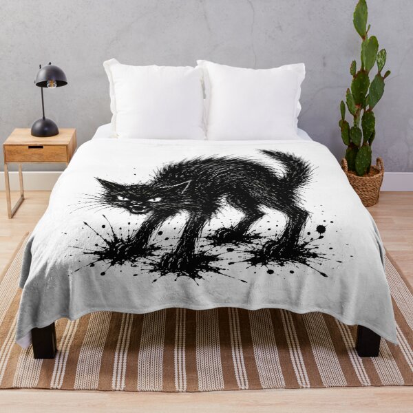 Item preview, Hissing Gothic Black Cat Grungy Spooky Occult designed and sold by chattsuede.