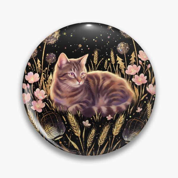 Item preview, Magical Tabby Cat in Wheat Field: Glowing Dandelions & Lanterns designed and sold by CuteKats.