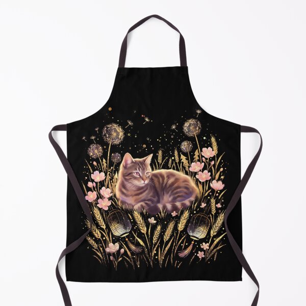 Item preview, Magical Tabby Cat in Wheat Field: Glowing Dandelions & Lanterns designed and sold by CuteKats.