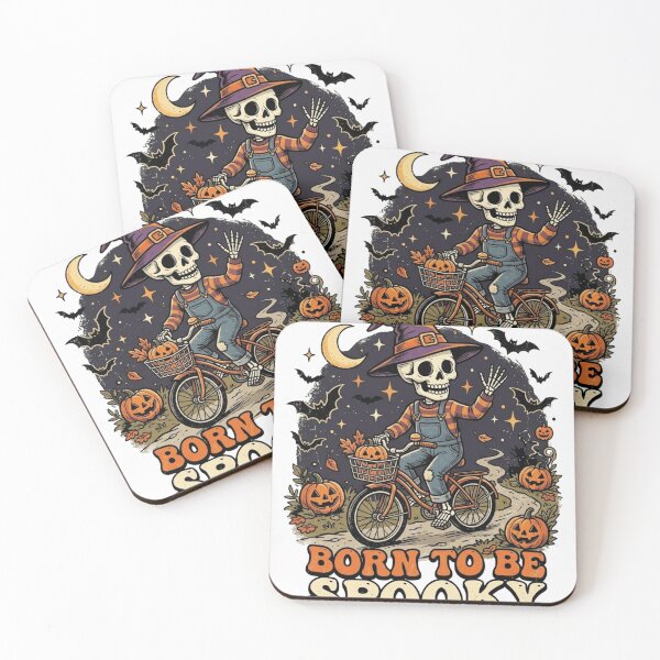 Item preview, Born to Be Spooky – Cute Skeleton Witch Bicycle Halloween Design designed and sold by RajDeals.