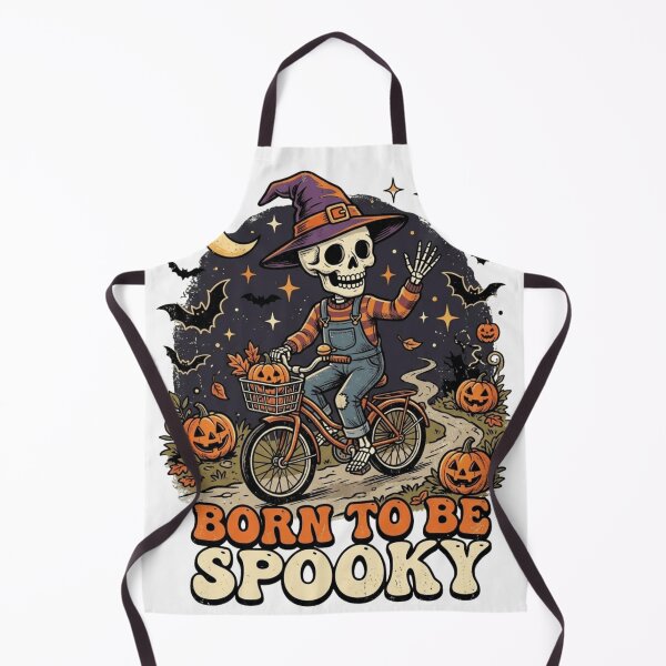 Item preview, Born to Be Spooky – Cute Skeleton Witch Bicycle Halloween Design designed and sold by RajDeals.