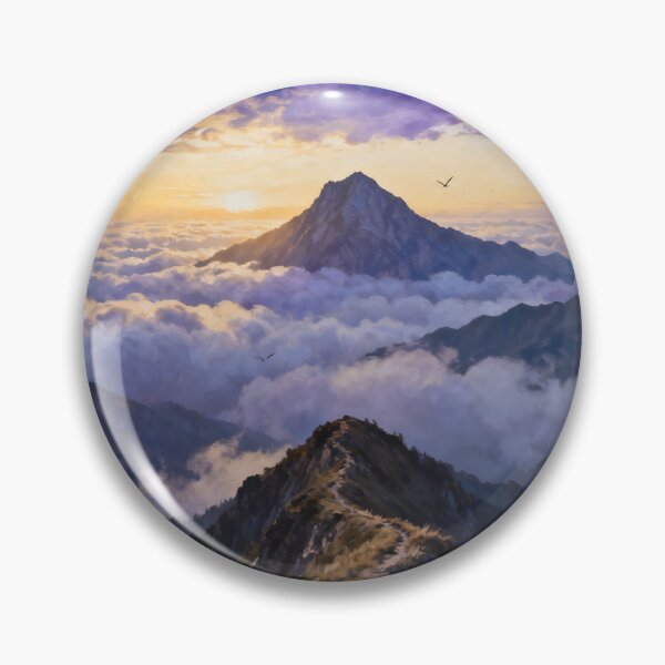 Item preview, Mountain Sunrise Trail Landscape with Clouds and Wildflowers designed and sold by stylishdzign.