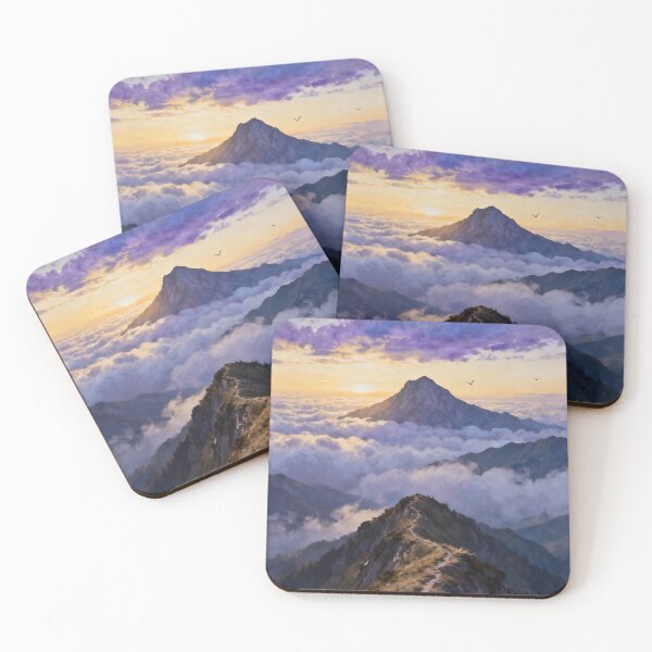 Item preview, Mountain Sunrise Trail Landscape with Clouds and Wildflowers designed and sold by stylishdzign.