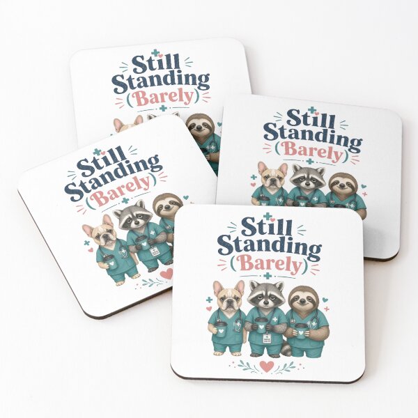 Item preview, Still Standing (Barely) | Funny Healthcare Worker Shirt designed and sold by justsuestudio.