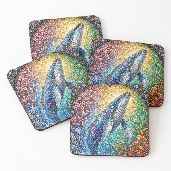 Item preview, The Whale of the Four Seasons – Giant of the Oceans in Stained Glass designed and sold by Pixel Otaku Gallery.