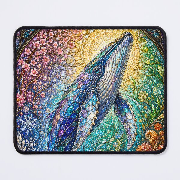 Item preview, The Whale of the Four Seasons – Giant of the Oceans in Stained Glass designed and sold by Pixel Sakura Gallery.