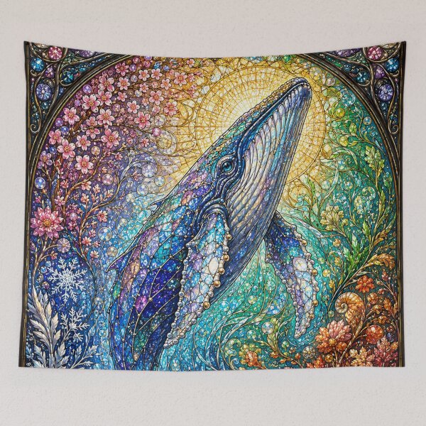Item preview, The Whale of the Four Seasons – Giant of the Oceans in Stained Glass designed and sold by Pixel Otaku Gallery.