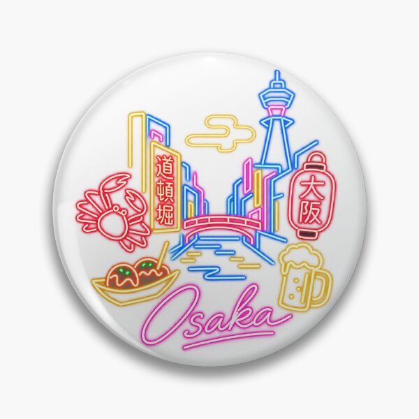 Item preview, Osaka Japan Neon Sign – Retro Dotonbori Street Art, Japanese City Pop & Vintage Neon Travel Sticker T-Shirtく designed and sold by アミヤジャ.