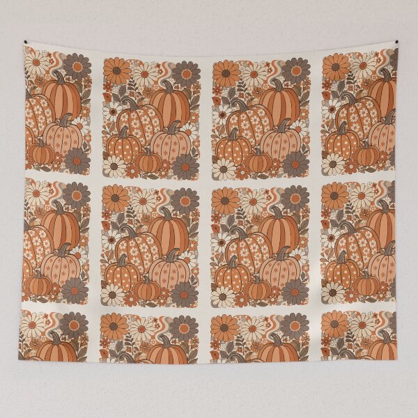 Item preview, Retro 70s Floral Pumpkin Graphic Groovy Autumn Thanksgiving Floral designed and sold by PACS0011.