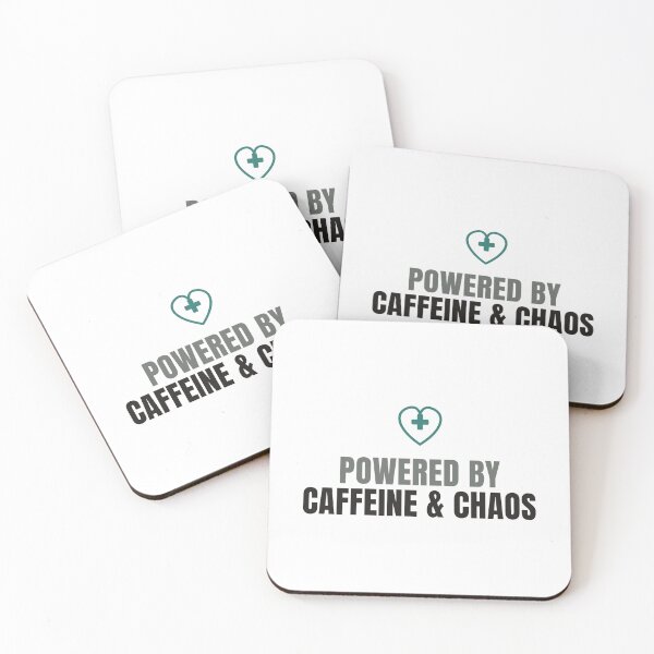 Item preview, Powered By Caffeine And Chaos - Funny Nurse Shirt designed and sold by NorrStudio.