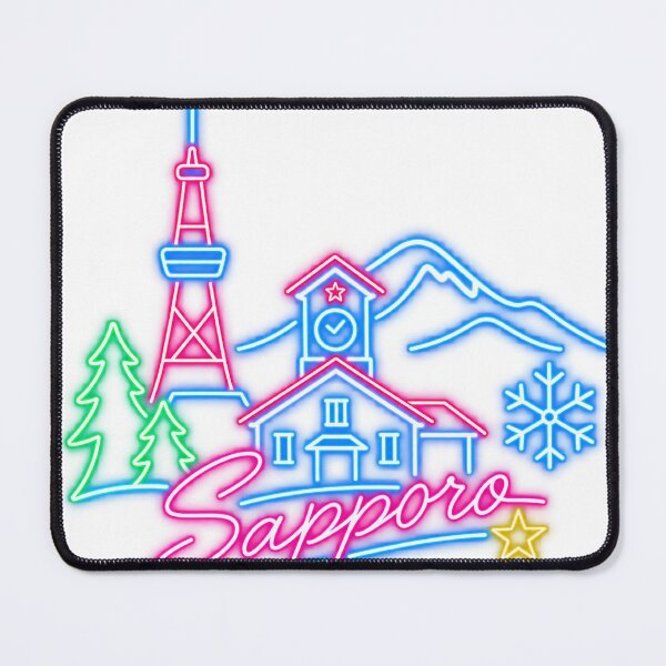 Item preview, Sapporo Japan Neon Sign – Retro Japanese City Travel Graphic | Hokkaido Vintage designed and sold by アミヤジャ.