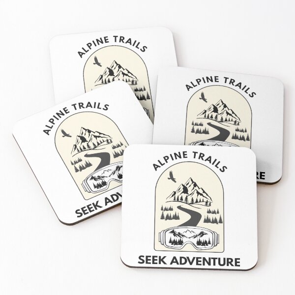 Item preview, Alpine Trails Seek Adventure Mountain Badge designed and sold by SteCreator.
