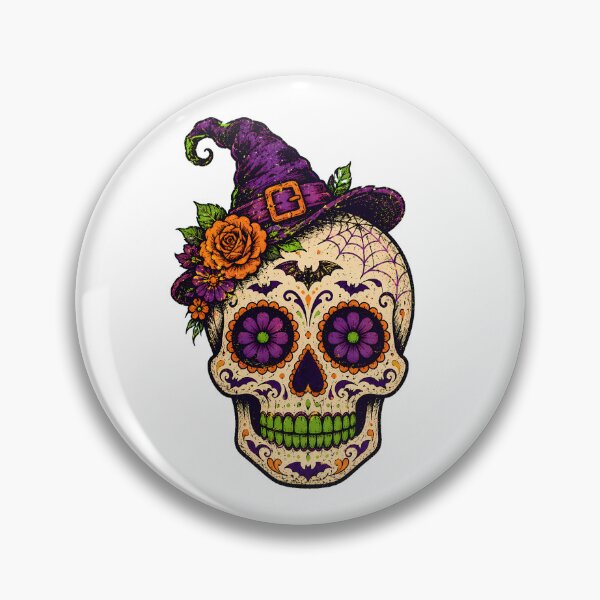 Item preview, Calavera gótica de rosa con calavera de azúcar de Halloween de bruja designed and sold by chattsuede.