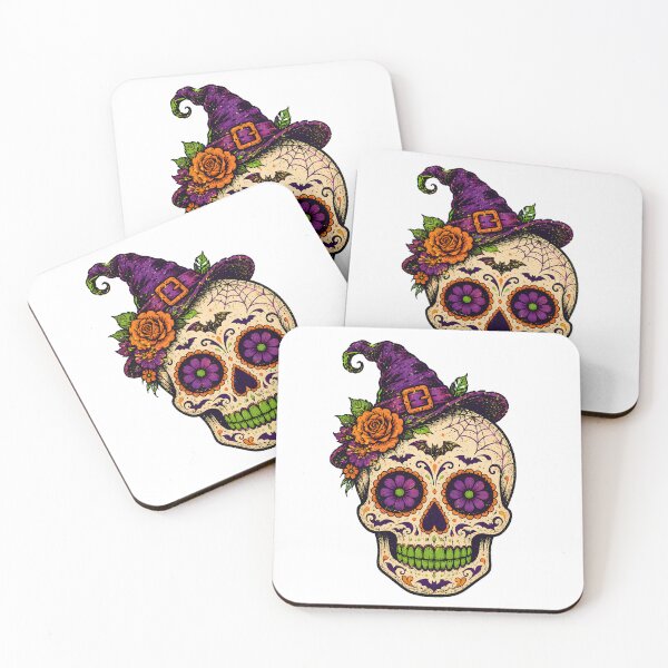 Item preview, Witchy Halloween Sugar Skull Gothic Rose Calavera designed and sold by chattsuede.