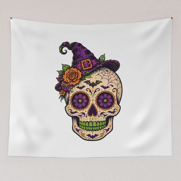 Item preview, Witchy Halloween Sugar Skull Gothic Rose Calavera designed and sold by chattsuede.