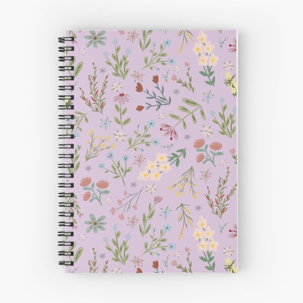 Item preview, Hand Drawn Cottage Garden Flowers on Light Purple designed and sold by KSimpson838.