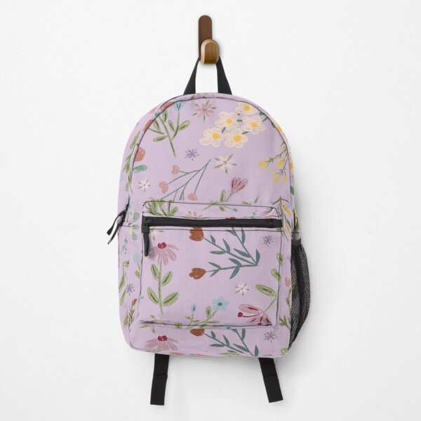 Item preview, Hand Drawn Cottage Garden Flowers on Light Purple designed and sold by KSimpson838.