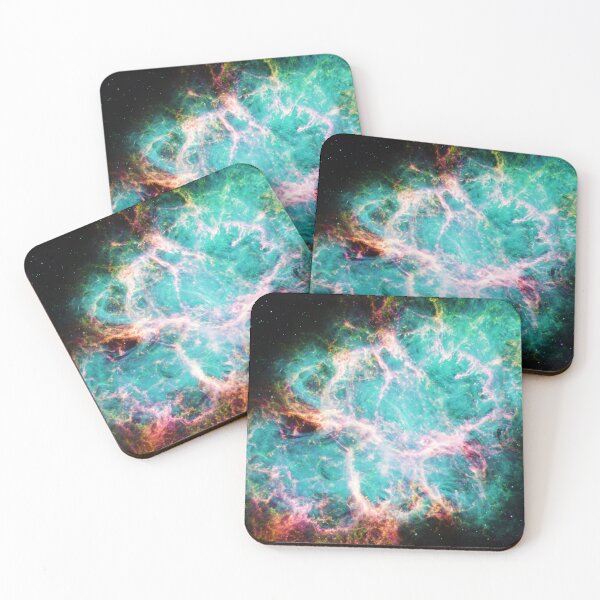 Item preview, Vibrant Aqua Galaxy Crab Nebula - Cosmic JWST Print designed and sold by 2sweetsDesign.