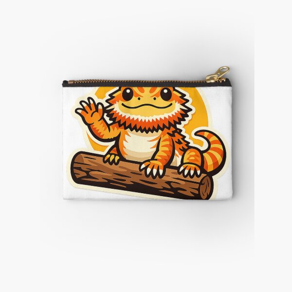 Item preview, Bearded Dragon Waving Hello Beardie on a Log designed and sold by eignvalue.