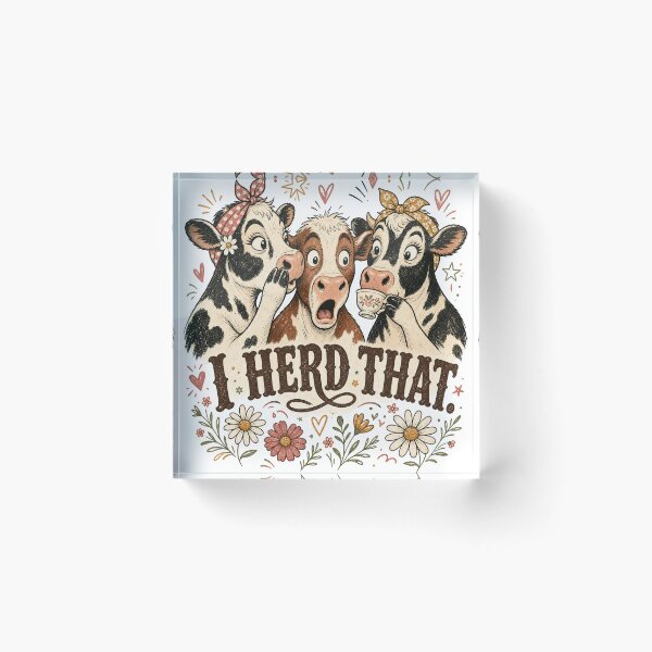 Item preview, Funny Cow -I Herd That Funny Gossip Cow Retro Cartoon designed and sold by ice-apparel.