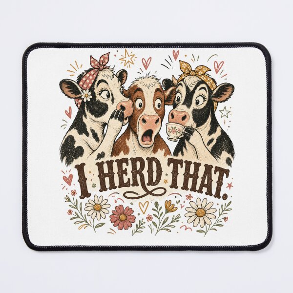 Item preview, Funny Cow -I Herd That Funny Gossip Cow Retro Cartoon designed and sold by ice-apparel.
