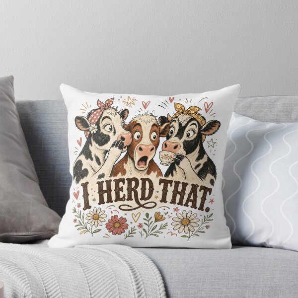 Item preview, Funny Cow -I Herd That Funny Gossip Cow Retro Cartoon designed and sold by ice-apparel.