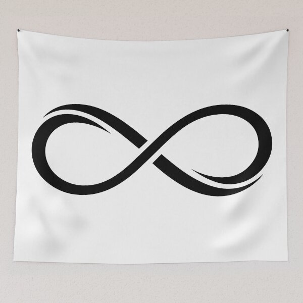 Item preview, Arte gráfico vectorial minimalista del símbolo del infinito negro designed and sold by FemmePod.