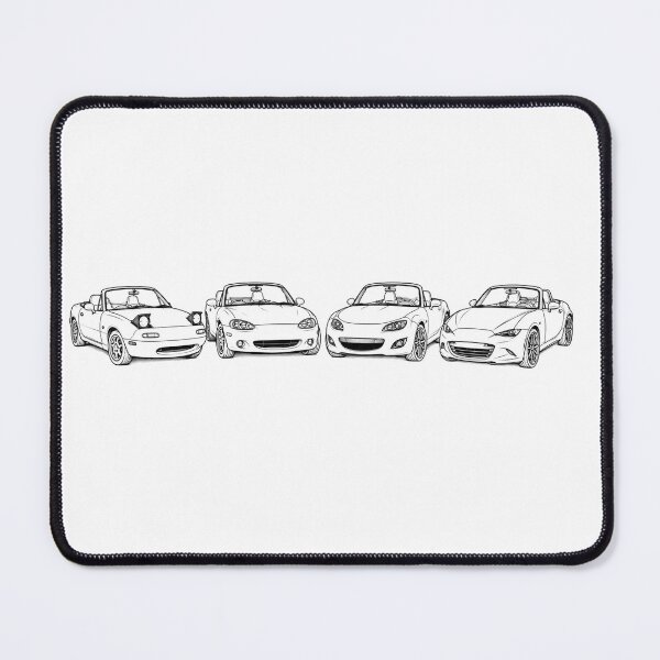 Item preview, Four Generations of a Classic Roadster – Line Art Illustration designed and sold by ElceMare.