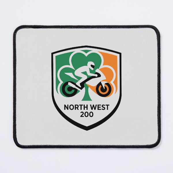Item preview, North West 200 Irish Road Racing Shamrock Shield Motorcycle Emblem designed and sold by KiwiRider.