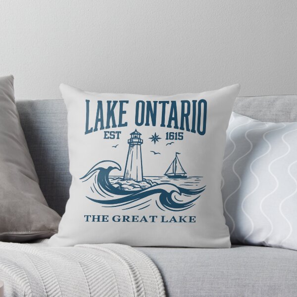 Item preview, Lake Ontario Lighthouse Waves Nautical Great Lakes Escape designed and sold by FreshVibe Prints.