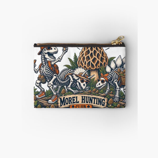 Item preview, Morel Hunting Club Skeleton Dinosaurs Hunt Gather Go Extinct Mushroom designed and sold by zhivago1980.