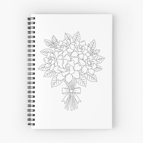 Item preview, Gardenia Bouquet Line Art Bridal Flower Bouquet Drawing  designed and sold by RareBotanical .