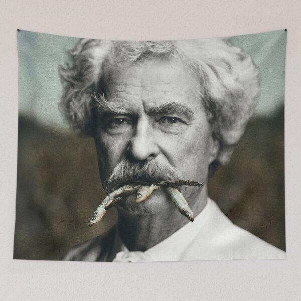 Item preview, Mark Twain Sardine Portrait designed and sold by Mystikos Art.