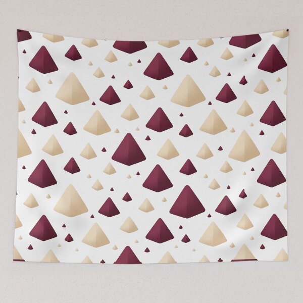 Item preview, Burgundy and cream colored triangles designed and sold by snoWorkshop.