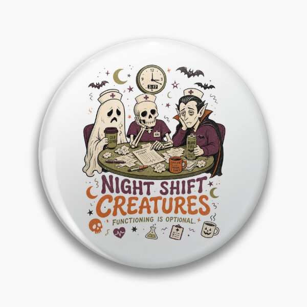 Item preview, Night Shift Creatures Funny Nurse Halloween designed and sold by ice-apparel.