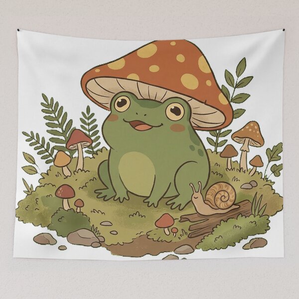Item preview, Toadstool Companion — Goblincore Frog Art designed and sold by hamza19911991.