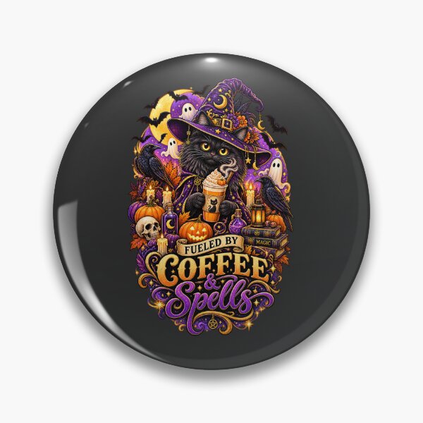 Item preview, Fueled By Coffee And Spells Witchy Cat designed and sold by Lombardino.