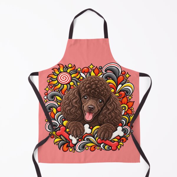 Item preview, Brown Poodle Floral Art - Bones & Swirls Decor designed and sold by PixelsPaws.