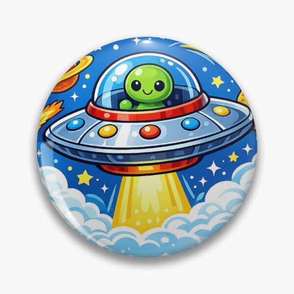 Item preview, Alien in Spaceship Cartoon designed and sold by ArtofDissent.