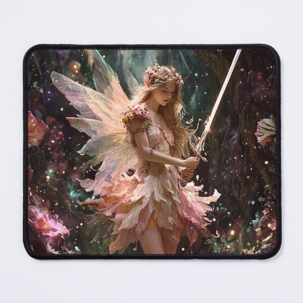 Item preview, Enchanted Fairy Wielding Glowing Sword designed and sold by Storybook Botanica.