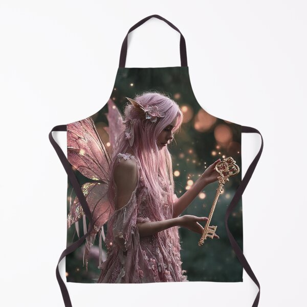 Item preview, Pink Fairy Holding Golden Enchanted Key designed and sold by Storybook Botanica.